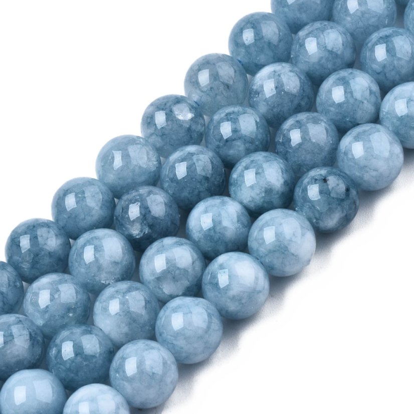 Přírodní křemen - imitace akvamarínu, korálky, modré, 8 mm