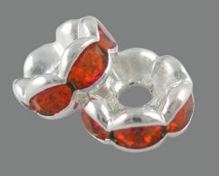 Štrasová rondelka s kamínky - červená 8x3,8mm