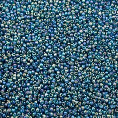 TOHO Round, 8/0, 167BD, Transparent-Rainbow Teal, Rocailles Perlen