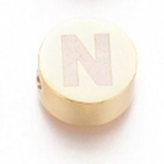 Ocelový oddělovač, písmenko N, zlaté, 10x4,5 mm