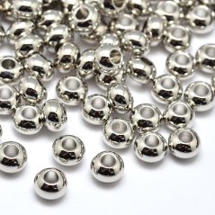 Mosadzný oddeľovač 6x4 mm, platinový, prievlak 2 mm