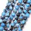 Természetes tűzachát - gyöngyök, csiszolt, kék-barna, 8 mm