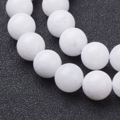 1 cérna természetes nefrit - gyöngyök, fehér, 8 mm