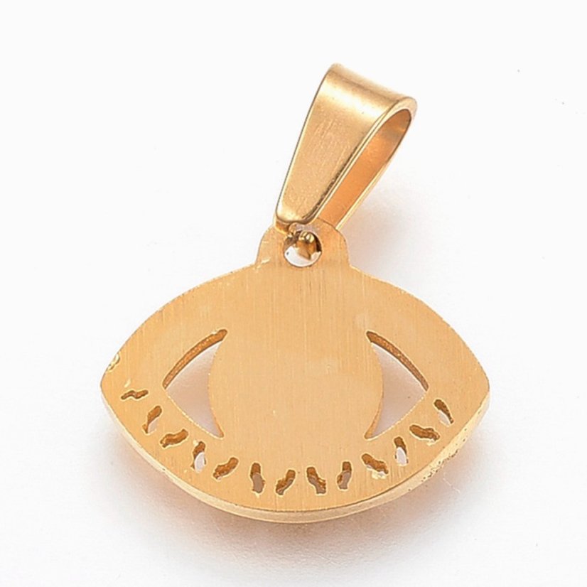 Prívesok z ocele 304 (IP) „Očko“ 13 × 16 × 1,5 mm