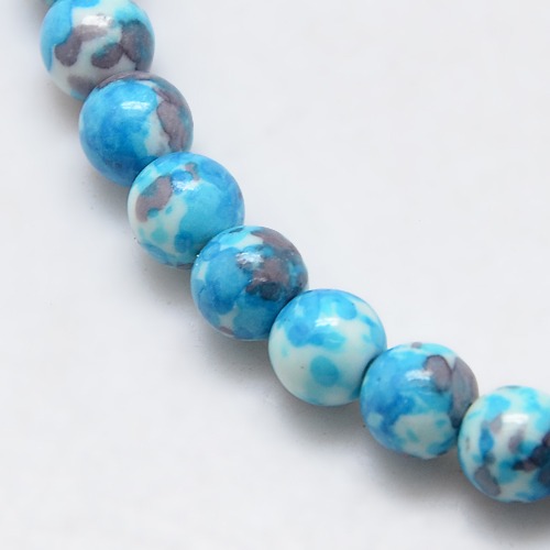 Synthetischer ozeanischer Nephrit - Perlen, türkis, 6 mm