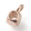 Oddeľovač z 304 ocele, kocky, rosegold, 6x3x3 mm, očko 1,6 mm