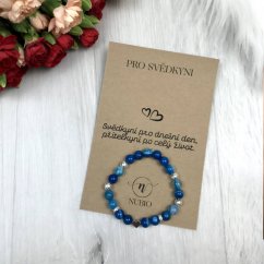 Geschenkkarte für die Trauzeugin - Armband aus gestreiftem Achat mit Herz