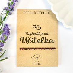 Dárková karta pro paní učitelku s náramkem z granátu