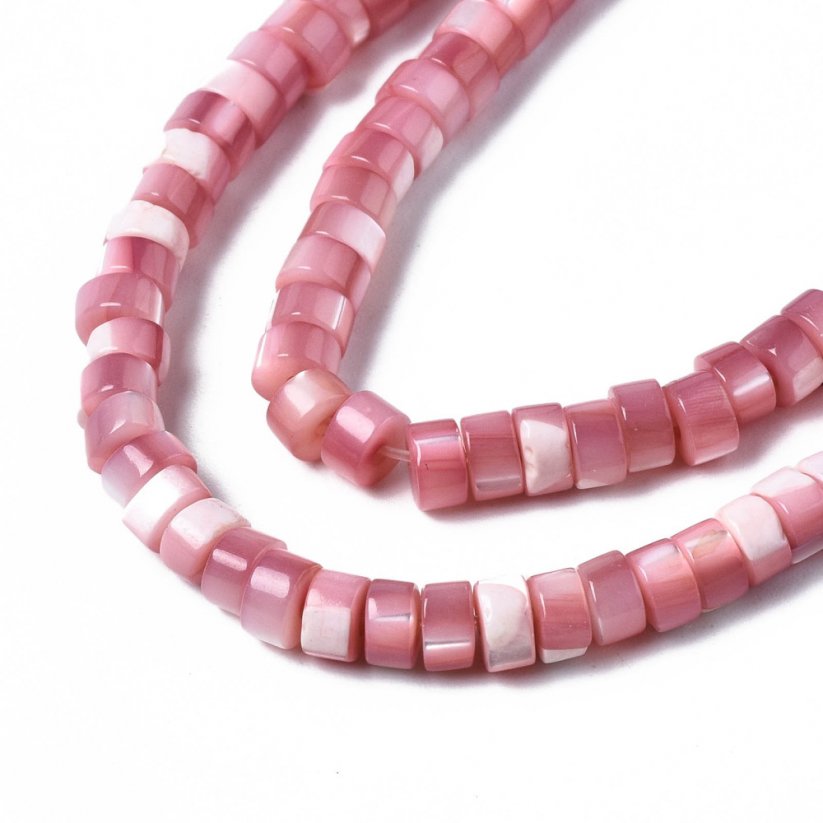 Heishi Perlen mit Perlmutter, 4x2 mm, lila-rot