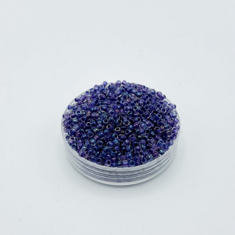 TOHO Round, 11/0, 181, Inside-Color Rainbow Crystal/Tanzanite-Lined, Rocailles Perlen