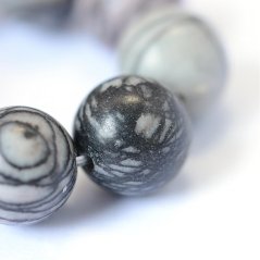 Přírodní jaspis - korálky, Netstone, Hedvábný kámen, 8 mm