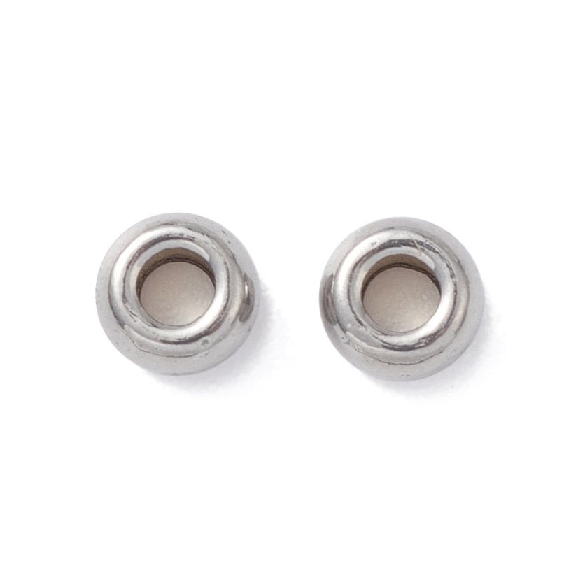 Oddeľovač z 304 ocele, rondelka, strieborná, 4x2 mm