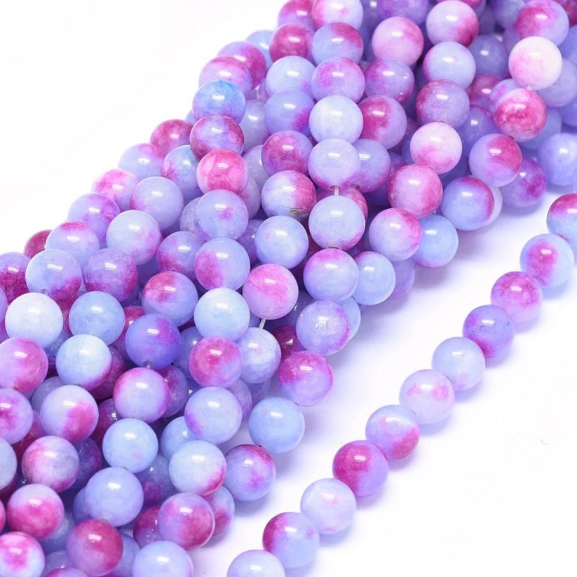 Natürlicher Nephrit - Perlen, lila, 8 mm
