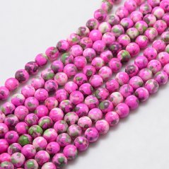 Synthetischer ozeanischer Nephrit - Perlen, rosa-grün, 8 mm
