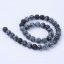 Natürlicher Flockenobsidian - Perlen, matt, schwarz, 8 mm
