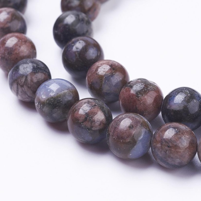 Přírodní opál - korálky, africký, modrý, 8 mm