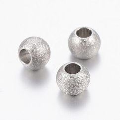 Texturált acélgyöngy, 4x3 mm