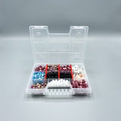 Verstellbare Aufbewahrungsbox aus Plastik mit 11 Fächern, klar, 195x155x35 mm