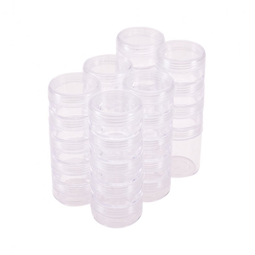 Aufbewahrungsbox aus Plastik für Perlen - 26 kleine und 2 große Boxen