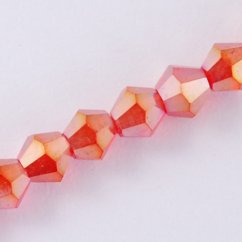 Brúsené sklenené korálky, tehlové, 3 mm