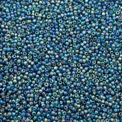 TOHO Round, 8/0, 167BD, Transparent-Rainbow Teal, Rocailles Perlen
