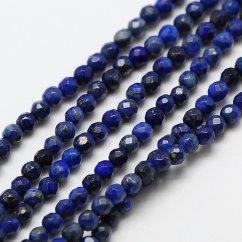 Természetes lapis lazuli - gyöngyök, csiszolt, 3 mm