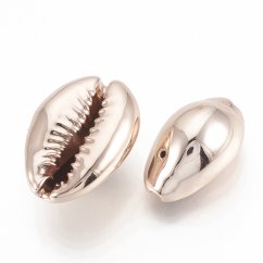 Fémezett kauri kagyló, rosegold - 14~20x9~14x7~10 mm