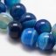 Természetes csíkos achát - kék gyöngyök 6 mm