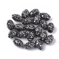 Polymérový oddeľovač srdca s kubickými zirkónmi,čierný, 8x10 mm