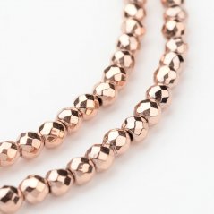 Synthetischer Hämatit - Perlen, Rosegold, geschliffen, 3 mm
