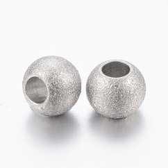 Texturált acélgyöngy, 4x3 mm