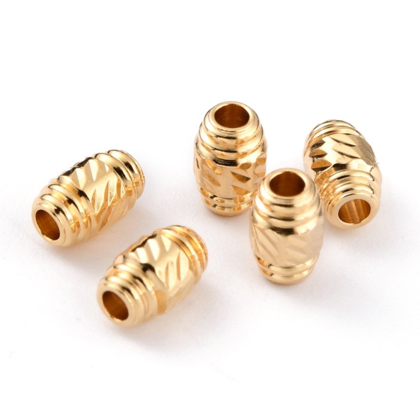 Sárgaréz távtartó, méhkas, arany, 5,5x3,5 mm