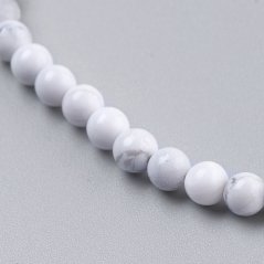 Természetes howlit - gyöngyök, fehér, 4 mm