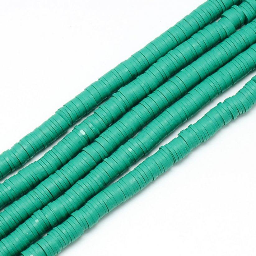 Heishi polymerový korálek - zelené, 4x0,5-1 mm