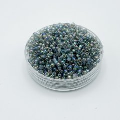 TOHO Round, 11/0, 176, Transparent-Rainbow Black Diamond, Rocailles Perlen