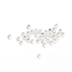 Zatláčací rokajl z mosadze, guľatý, 1,5mm, strieborný
