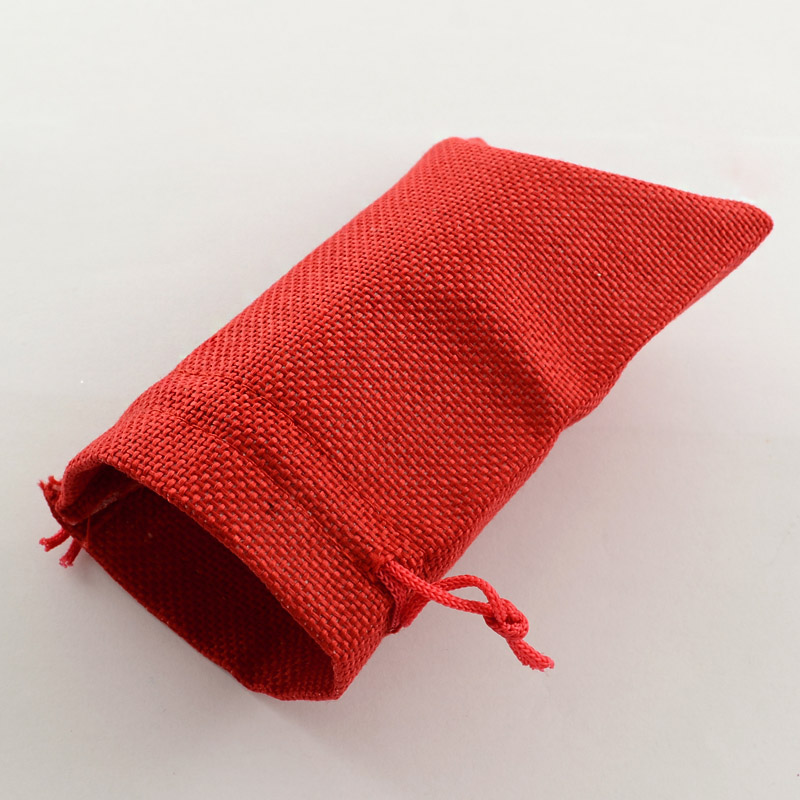 Beutel aus Sackleinen - 17x12,5 cm, rot