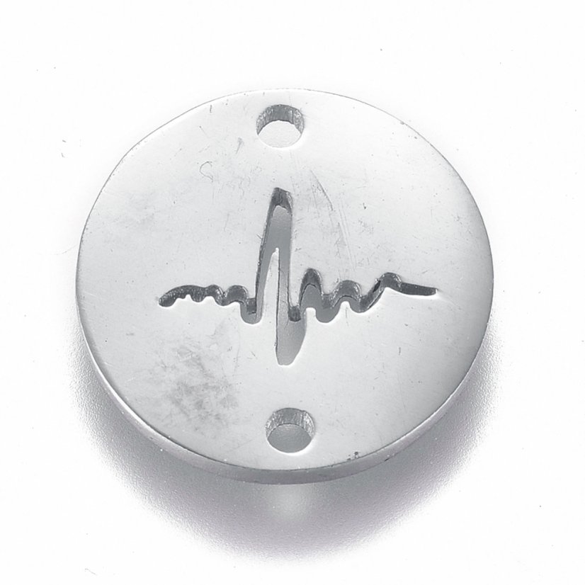 Mezidíl z 304 oceli, srdeční tep, stříbrný, 12x1 mm
