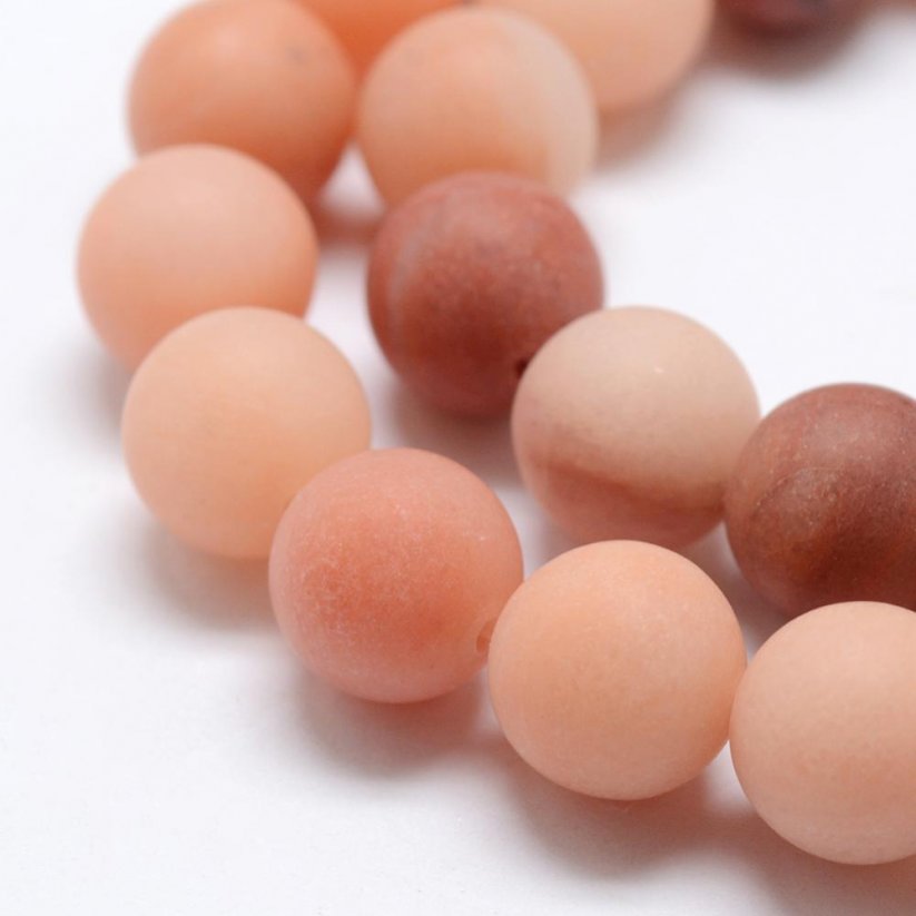 Natürlicher Aventurin - Perlen, orange, matt, 6 mm