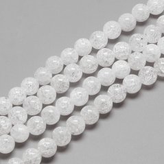 Geknackter Naturkristall - Perlen, farblos, 8 mm