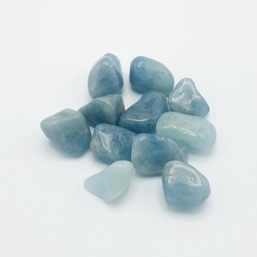 Akvamarin csiszolt marokkő AAA, L, 2-3 cm