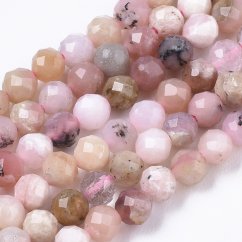 Přírodní růžový opál - korálky, broušené, třída AB, 3 mm