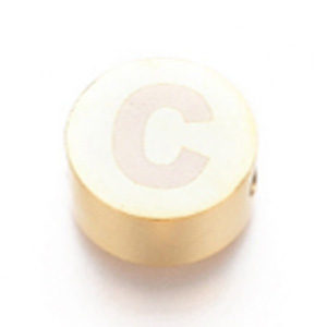 Abstandhalter aus Stahl, Buchstabe C, golden, 10x4,5 mm