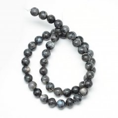 Természetes labradorit - gyöngyök, fekete 6 mm