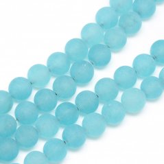 Natürlicher Nephrit - Perlen, matt, türkis, 8 mm