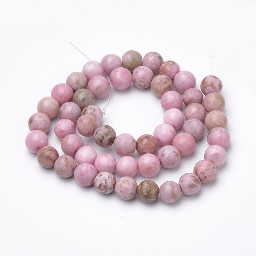 Természetes őrült achát - gyöngyök, rózsaszín, 8 mm
