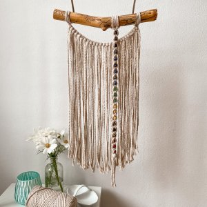 Čakrové macramé s minerálnymi korálkami