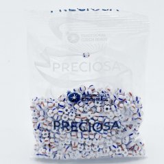 PRECIOSA Rocailles 5/0 Nr. 03930, blau, rot und weiß - 50 g