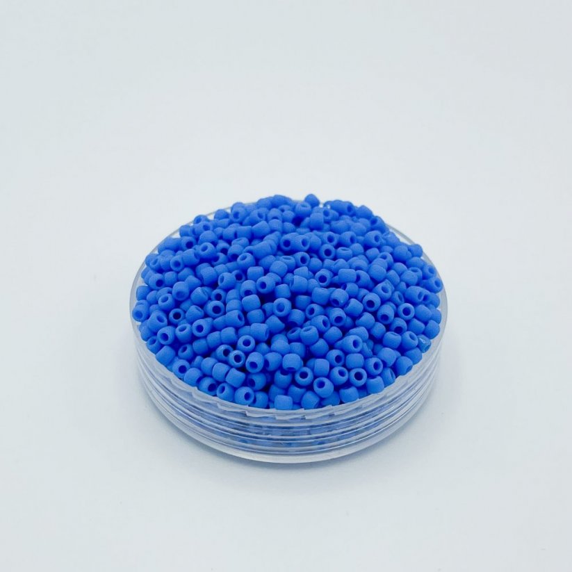TOHO Round, 11/0, 43DF, Opaque-Frosted Cornflower, Rocailles Perlen
