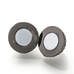 Magnetické zapínanie s kubickými zirkónmi z mosadze, gunmetal, 12x8 mm